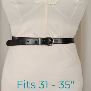 Vintage Pierre Cardin Skinny Leather Belt, Med/Large 31 - 35"